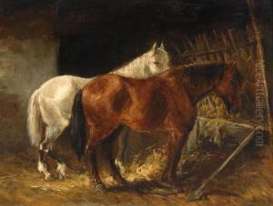 Two Horses In A Stable