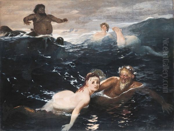 Playing in the Waves by Arnold Bocklin