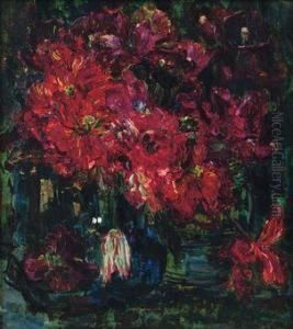 Tulpen: Still Life With Red Tulips by Floris Verster