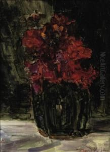 Zinnias In A Ginger-jar by Floris Verster