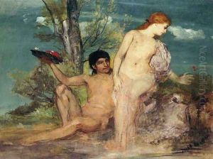 Lovers in Front of a Shrubbery 1864