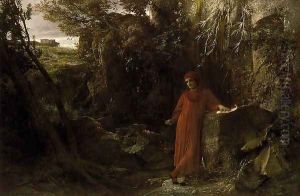 Petrarch to the fountain of Vaucluse by Arnold Bocklin