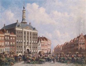 "view Of The Market In Bois-le-duc " "view Of The Market In Bois-le-duc "
