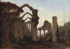 Paesaggio Con Rovine E Pastore by Achille Vertunni