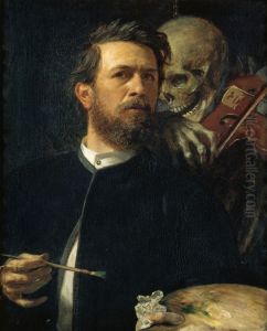 Self Portrait with Death by Arnold Bocklin