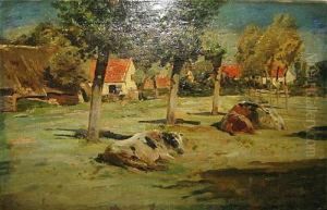 Rustende Koeien by Alfred Jacques Verwee