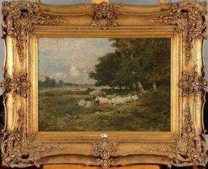 Moutons Au Pre by Alfred Jacques Verwee