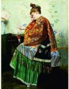 Jeune Femme Jouant Avec Un Pantin by Louis Charles Verwee