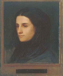 Angela Bocklin mit schwarzem Schleier 1854 by Arnold Bocklin