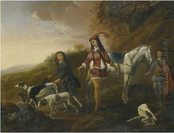A Gentleman Resting During The Hunt, His Two Page Boys Inattendance - view 1
