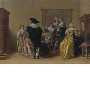 Interno Con Figure by Francois Verwilt