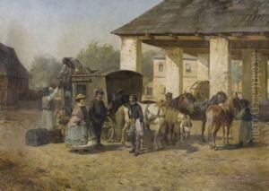 Die Ankunft Der Pferdekutsche