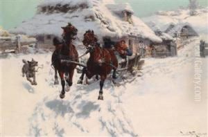 Rasanteschlittenfahrt by Jaroslav Friedrich Julius Vesin