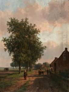 Figuren Op Zonnige Landweg by Willem Vester
