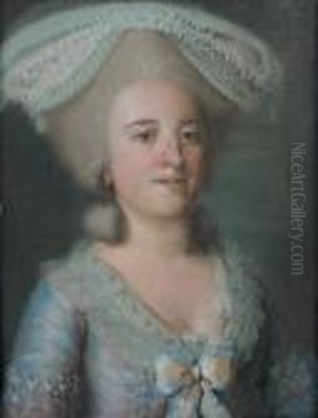 Portrait De Femme En Robe Bleue - view 1