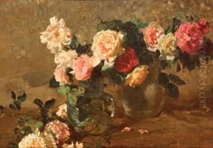 Rose In Un Vaso Su Un Piano by Paolo Vetri