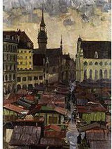 Der Viktualienmarkt In Munchen by Charles Guy Vetter