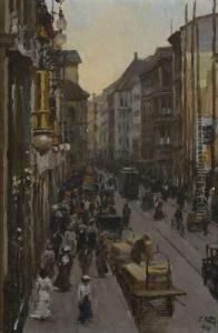 Strasenszene. by Charles Guy Vetter