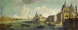A Capriccio Of The Entrance To Thegrand Canal, Venice, With The Punta Della Dogana And The Church Ofsanta Maria Della Salute