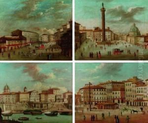 Quattro Vedute Ideate Di Una Citta by Gaetano Vetturali