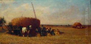 Scene Animee Champetre by Jules Jacques Veyrassat