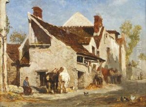 Ferme Animee by Jules Jacques Veyrassat