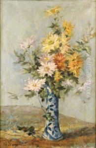 Vase Garni De Fleurs by Charles Viane