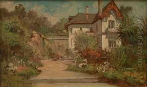 Villa Dans Un Jardin Fleuri by Albert Vianelli