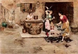 Nel Cortile Con I Piccioni by Cesare Vianello
