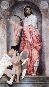 The King David (central panel) by Arnold Bocklin