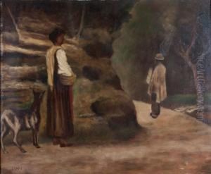 Scene De Campagne D'italie by Mario Viani D'Ovrano