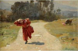 Le Parasol Perdu by Jehan Georges Vibert