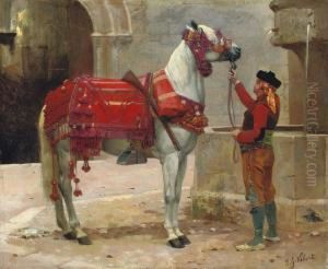 An Andalusian Horse And Rider