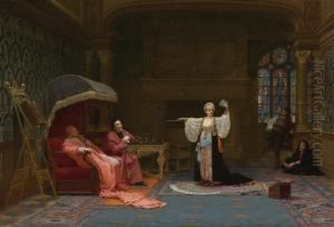 La Tireuse De Cartes (the Fortune Teller) by Jehan Georges Vibert