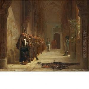 Le Couvent Sous Les Armes Espagne by Jehan Georges Vibert