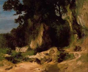 Slope of the Albains Rocky Mountains by Arnold Bocklin