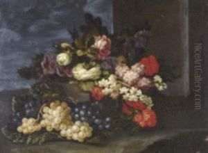 Composition With Flowers And Grapes by Francesca Vicenzina