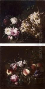 Natura Morta Con Susine E Pesche by Vicenzino