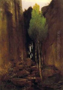 Source between two rock walls by Arnold Bocklin