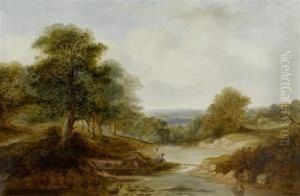Two Fishermen In A Broad Landscape