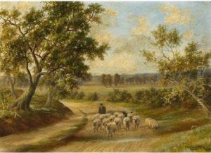 A Worcestershire Lane, England by Henry Harold Vickers