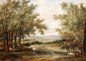 Cattle Resting In An Extensive Landscape by Alfred Vickers
