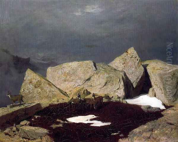 Mountain Landscape with chamois - view 1