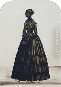 A Group Of Four Silhouettes Of Ladies by Royal Victoria Gallery