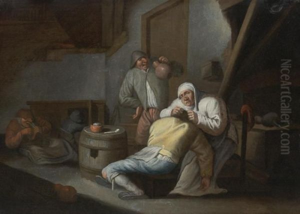 An Old Woman Picking Lice - view 1