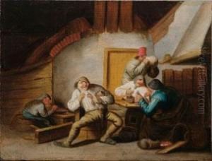 Bauerliche Herberge Mit Zechenden Und Speisenden Bauern by Anthonie Victorijns