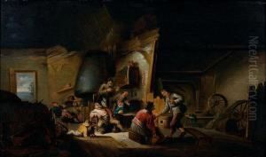 Violoneux Dans Une Auberge by Anthonie Victoryns