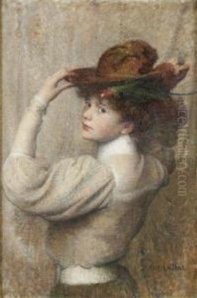 Elegante Au Chapeau Et Au Perroquet - view 1