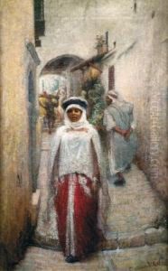 Jeune Femme Dans La Casbah D'alger
