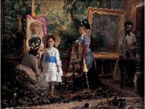 Dans L'atelier Du Peintre, Circa 1880 by Eugene Vincent Vidal